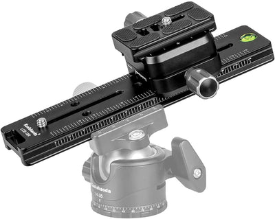 180mmプロフェッショナルレールノードスライドメタルクイックリリースクランプ、両面クランプは90°回転可能、アルカスイス互換カメラ用(LCB-18R)